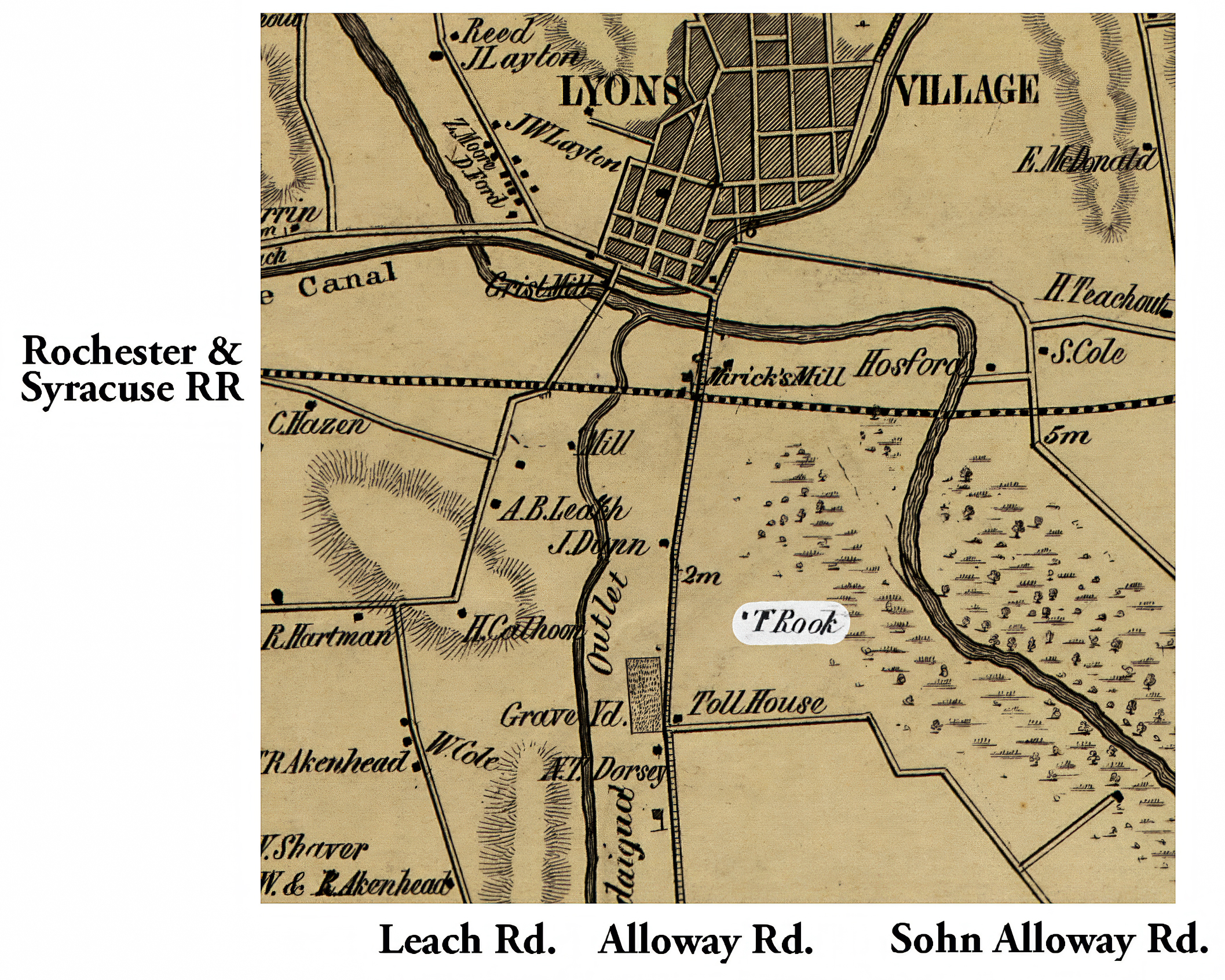 1853 Wayne County Lyo-14 Excerpt MapA